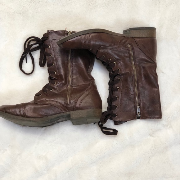 Massimo Shoes - Dark Brown Combat Boots
